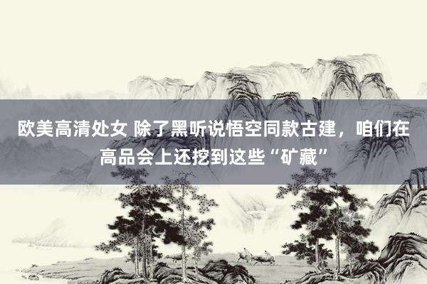 欧美高清处女 除了黑听说悟空同款古建，咱们在高品会上还挖到这些“矿藏”