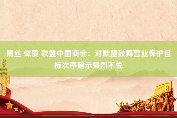 黑丝 做爱 欧盟中国商会：对欧盟鼓舞营业保护目标次序暗示强烈不悦