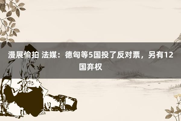 漫展偷拍 法媒：德匈等5国投了反对票，另有12国弃权