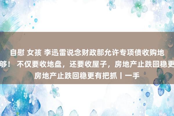自慰 女孩 李迅雷说念财政部允许专项债收购地盘储备：还不够！ 不仅要收地盘，还要收屋子，房地产止跌回稳更有把抓丨一手