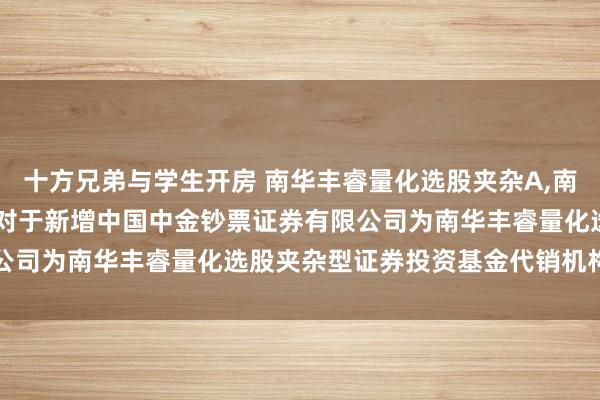 十方兄弟与学生开房 南华丰睿量化选股夹杂A,南华丰睿量化选股夹杂C: 对于新增中国中金钞票证券有限公司为南华丰睿量化选股夹杂型证券投资基金代销机构的公告