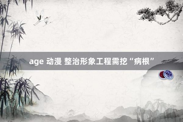 age 动漫 整治形象工程需挖“病根”