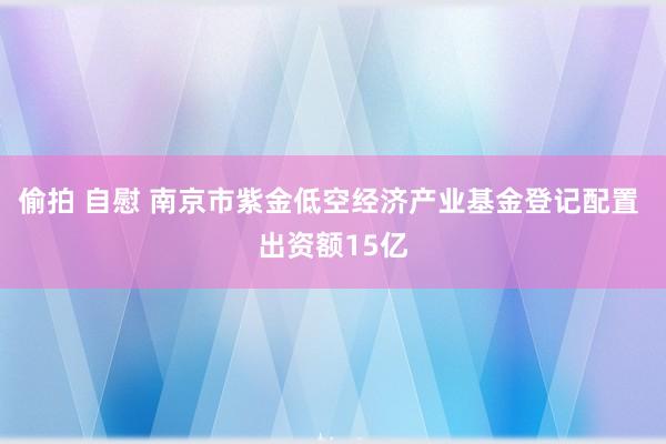 偷拍 自慰 南京市紫金低空经济产业基金登记配置 出资额15亿