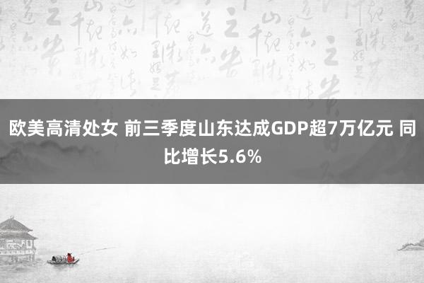 欧美高清处女 前三季度山东达成GDP超7万亿元 同比增长5.6%