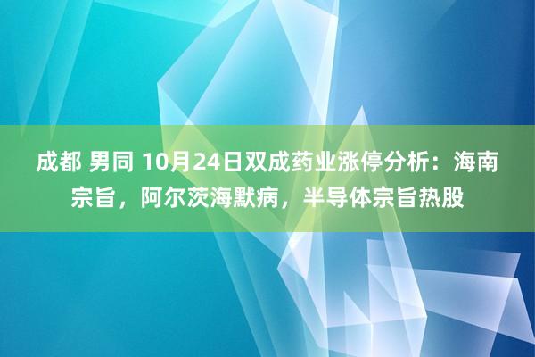 成都 男同 10月24日双成药业涨停分析：海南宗旨，阿尔茨海默病，半导体宗旨热股