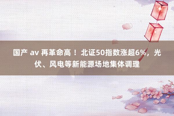 国产 av 再革命高 ！北证50指数涨超6%，光伏、风电等新能源场地集体调理
