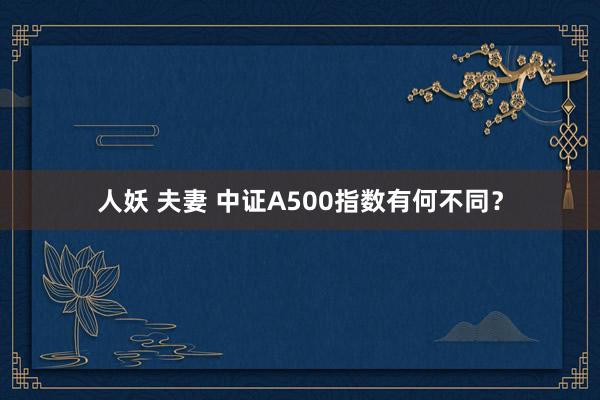 人妖 夫妻 中证A500指数有何不同？