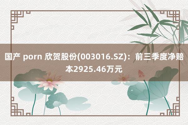 国产 porn 欣贺股份(003016.SZ)：前三季度净赔本2925.46万元