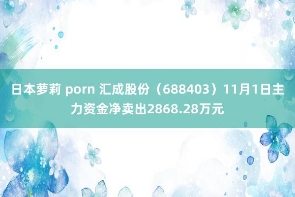 日本萝莉 porn 汇成股份（688403）11月1日主力资金净卖出2868.28万元