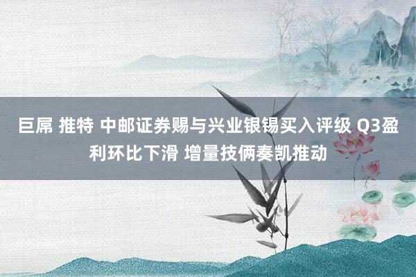 巨屌 推特 中邮证券赐与兴业银锡买入评级 Q3盈利环比下滑 增量技俩奏凯推动