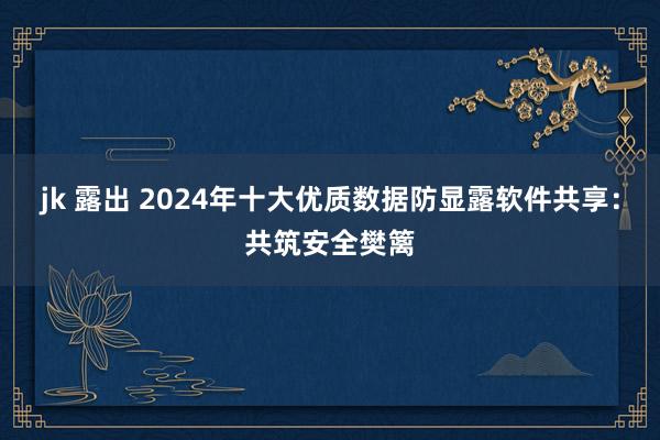 jk 露出 2024年十大优质数据防显露软件共享：共筑安全樊篱