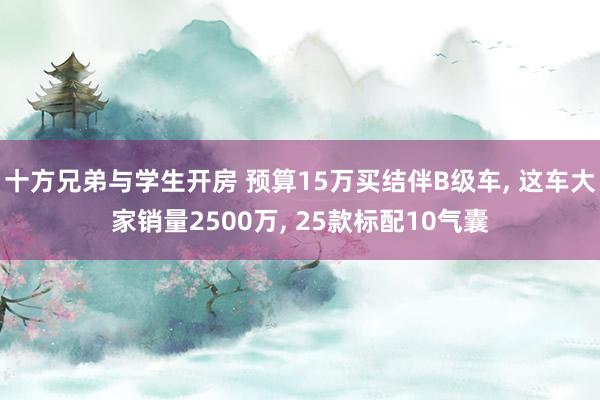 十方兄弟与学生开房 预算15万买结伴B级车, 这车大家销量2500万, 25款标配10气囊