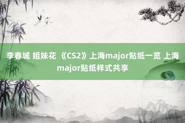 李春城 姐妹花 《CS2》上海major贴纸一览 上海major贴纸样式共享