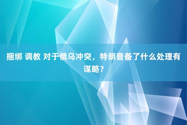 捆绑 调教 对于俄乌冲突，特朗普备了什么处理有谋略？