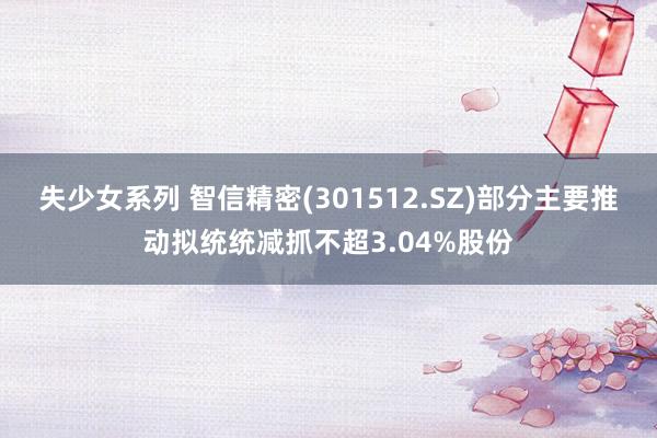 失少女系列 智信精密(301512.SZ)部分主要推动拟统统减抓不超3.04%股份