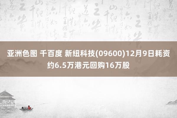 亚洲色图 千百度 新纽科技(09600)12月9日耗资约6.5万港元回购16万股