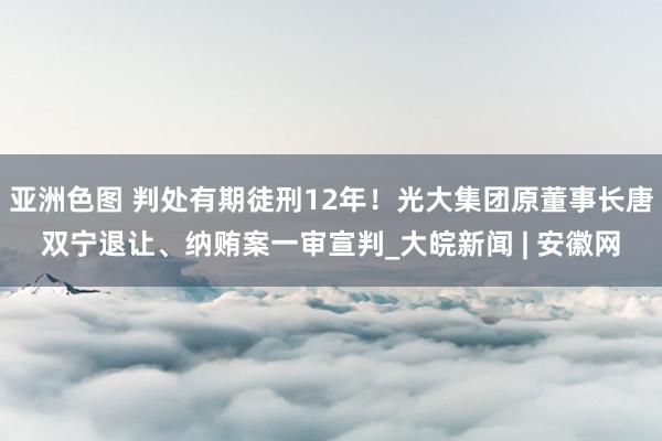 亚洲色图 判处有期徒刑12年！光大集团原董事长唐双宁退让、纳贿案一审宣判_大皖新闻 | 安徽网