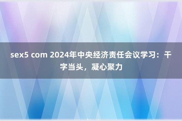 sex5 com 2024年中央经济责任会议学习：干字当头，凝心聚力