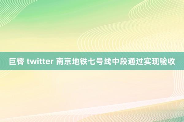 巨臀 twitter 南京地铁七号线中段通过实现验收
