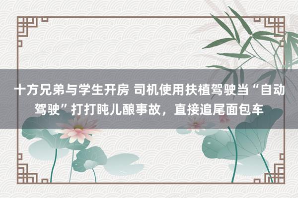 十方兄弟与学生开房 司机使用扶植驾驶当“自动驾驶”打打盹儿酿事故，直接追尾面包车