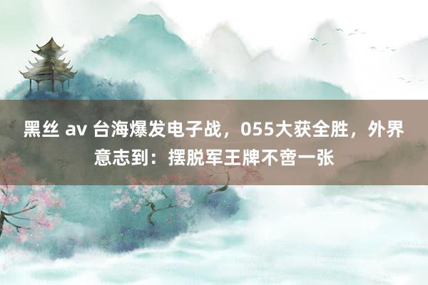 黑丝 av 台海爆发电子战，055大获全胜，外界意志到：摆脱军王牌不啻一张