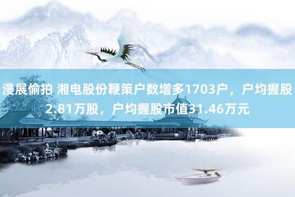 漫展偷拍 湘电股份鞭策户数增多1703户，户均握股2.81万股，户均握股市值31.46万元