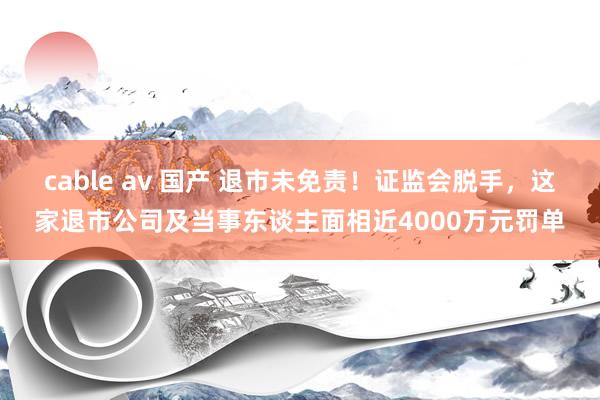 cable av 国产 退市未免责！证监会脱手，这家退市公司及当事东谈主面相近4000万元罚单