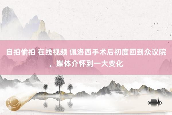 自拍偷拍 在线视频 佩洛西手术后初度回到众议院，媒体介怀到一大变化