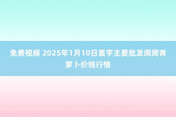 免费视频 2025年1月10日寰宇主要批发阛阓青萝卜价钱行情