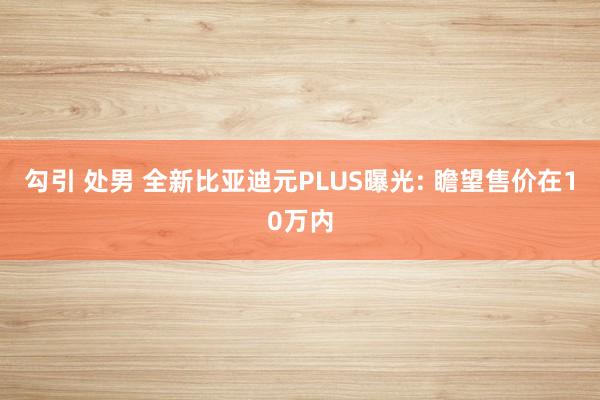 勾引 处男 全新比亚迪元PLUS曝光: 瞻望售价在10万内