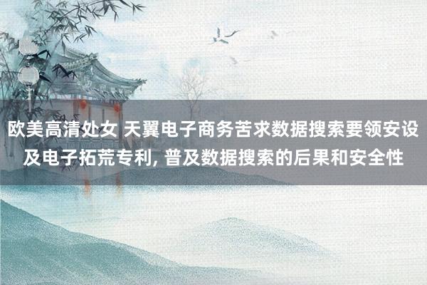 欧美高清处女 天翼电子商务苦求数据搜索要领安设及电子拓荒专利, 普及数据搜索的后果和安全性